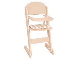 howa Houten Poppenstoel „stripes“ met Zitkussen voor poppen tot 48 cm – beige 28403