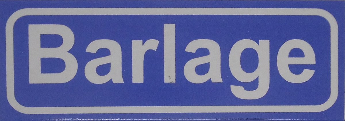 Souv© - koelkast magneet - plaatsnaam bord - kombord - souvenir - koelkastmagneetje - relatiegeschenk Barlage