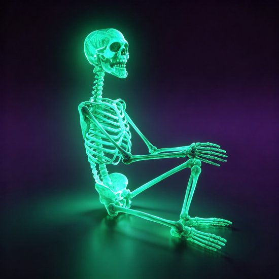 Namajunas Skeleton 90cm Glow in The Dark Skelet Botten Halloween Decoratie Buiten Skeleton Fx Skeletool Skeletonfx Halloween Skelet Botten Skelet Halloween Decoratie Beweegbare Gewrichten Hanglus Absorbeert Zonlicht Gloeit in het Donker Top Kwaliteit