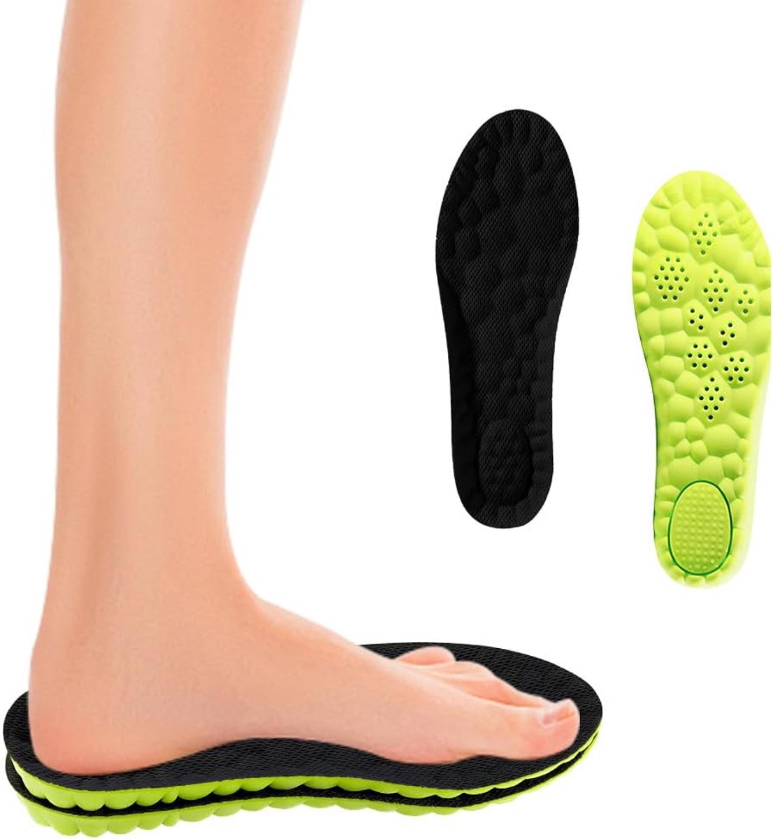 2 paar memory foam inlegzolen,voor alle soorten sportschoenen