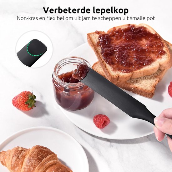 Jar Spatula, Voedselveilig Kleine Siliconen Spatel (Zwart) — afbeelding 4