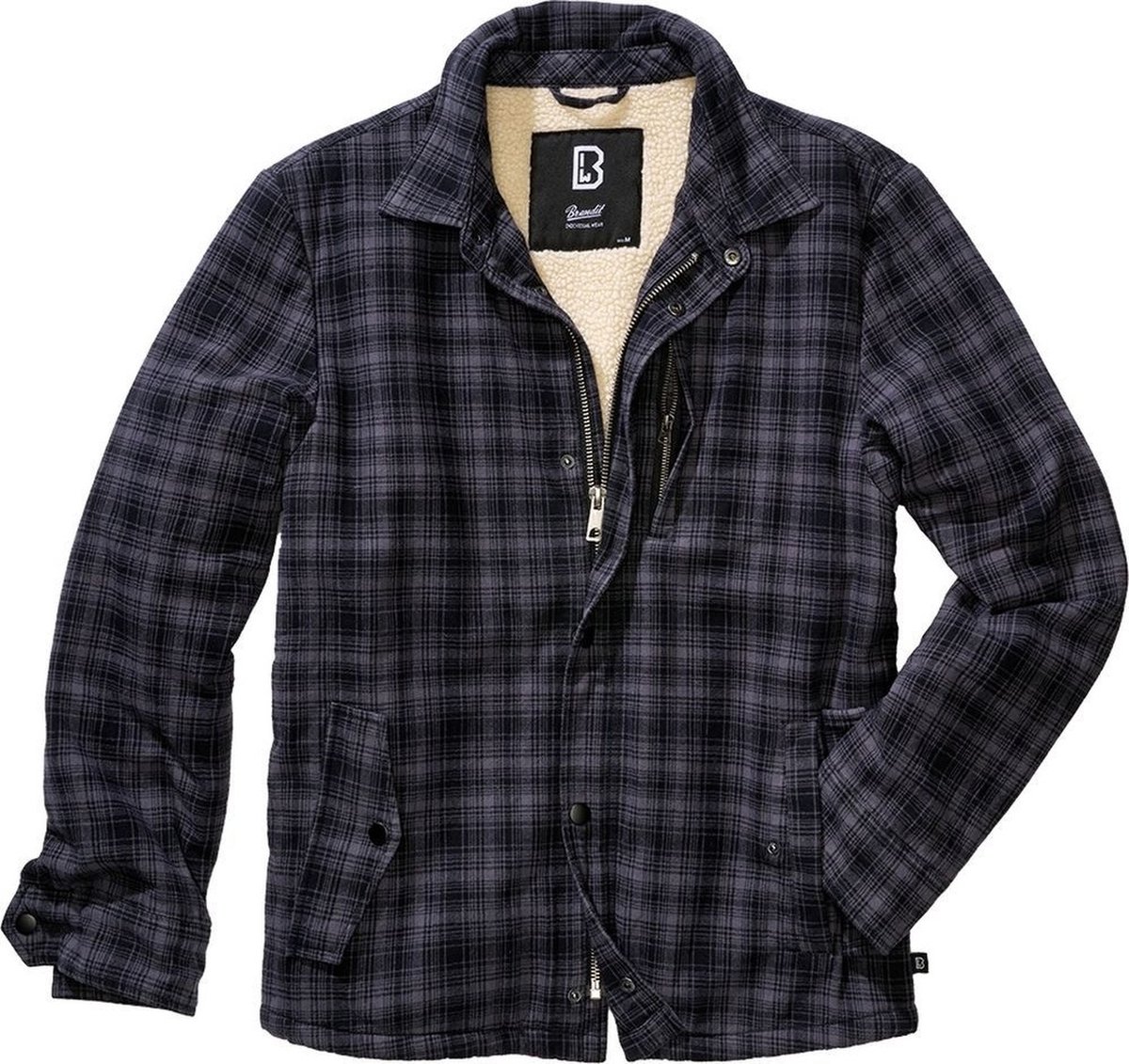 Brandit Classic Sherpa Heren Tussenseizoensjas - antraciet/zwart - S
