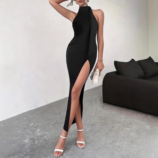 Jurk voor dames, sexy, mouwloos, nauwsluitend, maxi-jurk, elegant, rugvrij, jurk met split, zomer, bodycon, slim casual, cocktailjurk, avondjurken, ceremonie — afbeelding 3