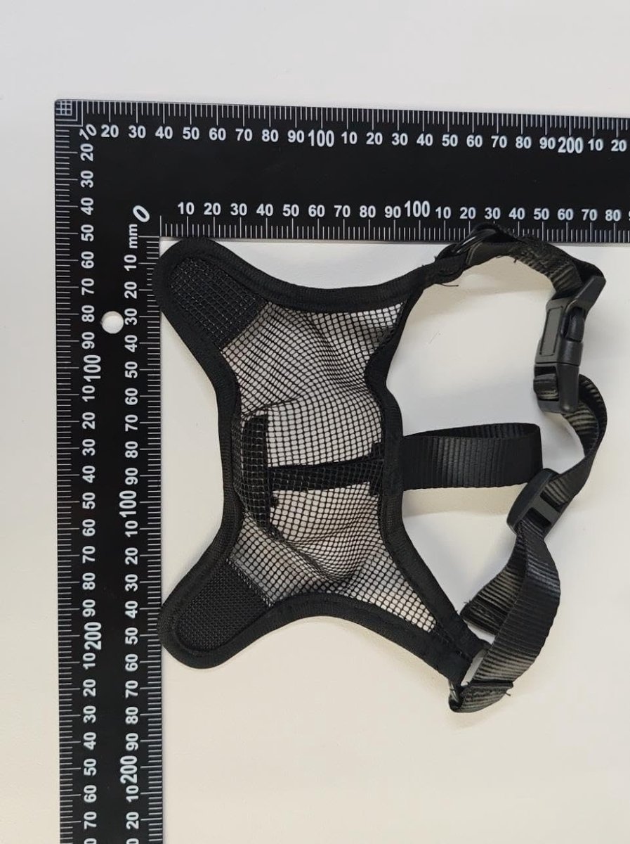 Muilkorf voor honden, ademend, nylon, anti-blaffen en kauwen, zwart - S