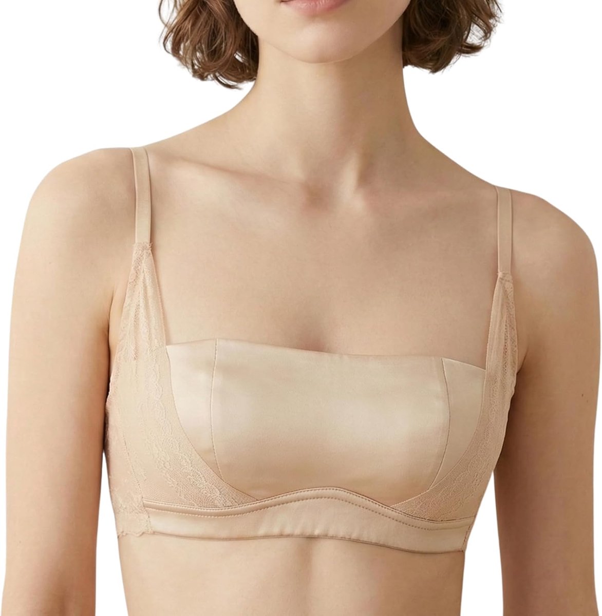 Satijnen bralette voor dames, demi balconette-beha