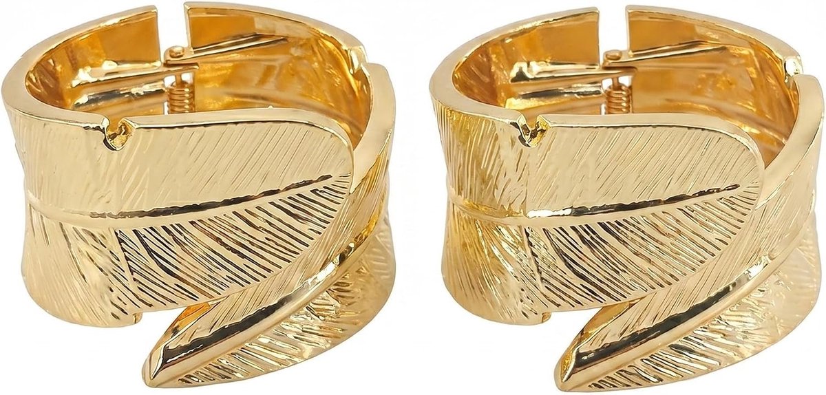 2 stuks gordijnhouders, gordijnen, veer, legering, clip, gordijnhouders, wandhouder, decoratie, 65 x 55 x 50 mm (goud)