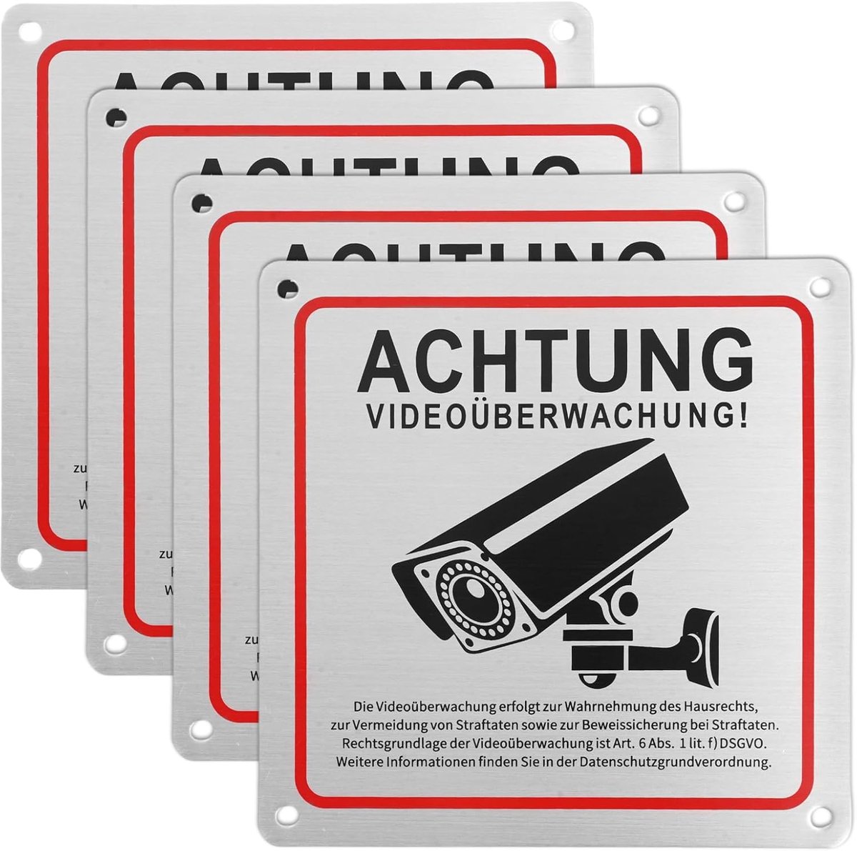 4 Stuks Bordjes Videobewaking Videobewaking Bord voor Binnen en Buiten