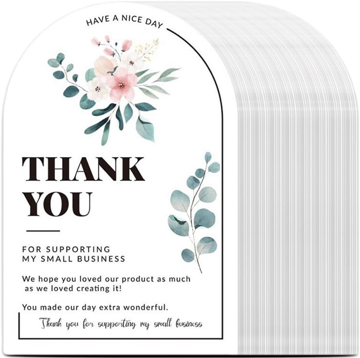 100 stuks bedankkaarten Kleine Bedrijven, Bedankt voor uw bestelling Aankoop Ondersteunende Kaarten Mini, Klantwaardering Notitie Kaarten Essentials Verpakkingsbenodigdheden voor Online