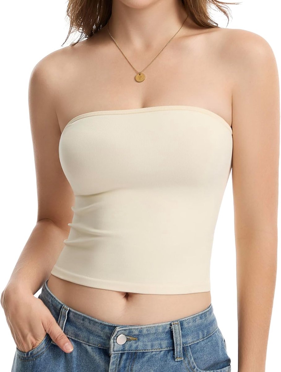 Crop Tube Top Strapless Bandeau Tops Mouwloos Backless Zomer Uitgaan Basic Tanktop