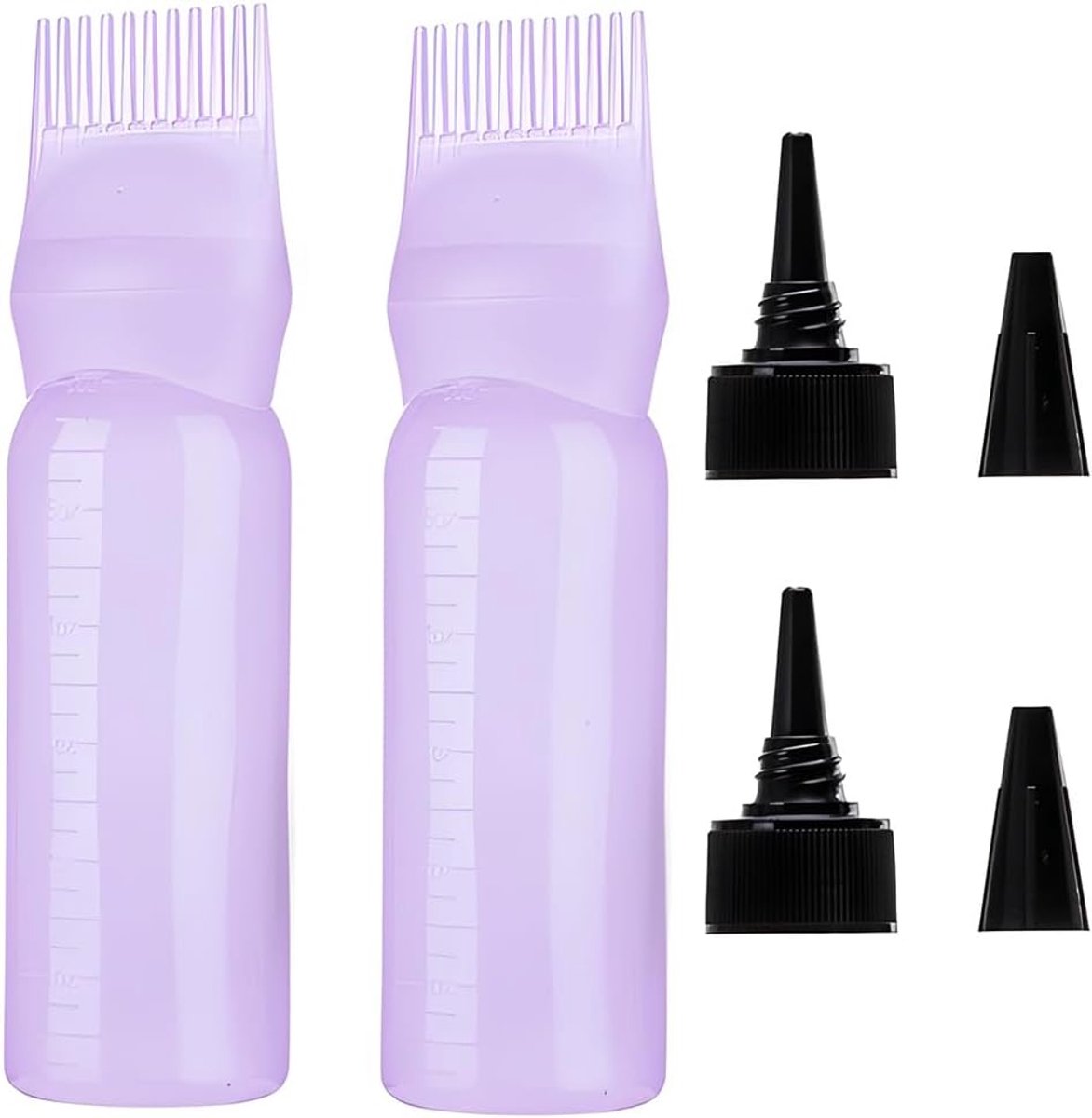 Verpakking met 2 haarapplicators, olie-applicator, verffles voor haarwortels, kamapplicator voor haarverf, fles voor - ShopVlot