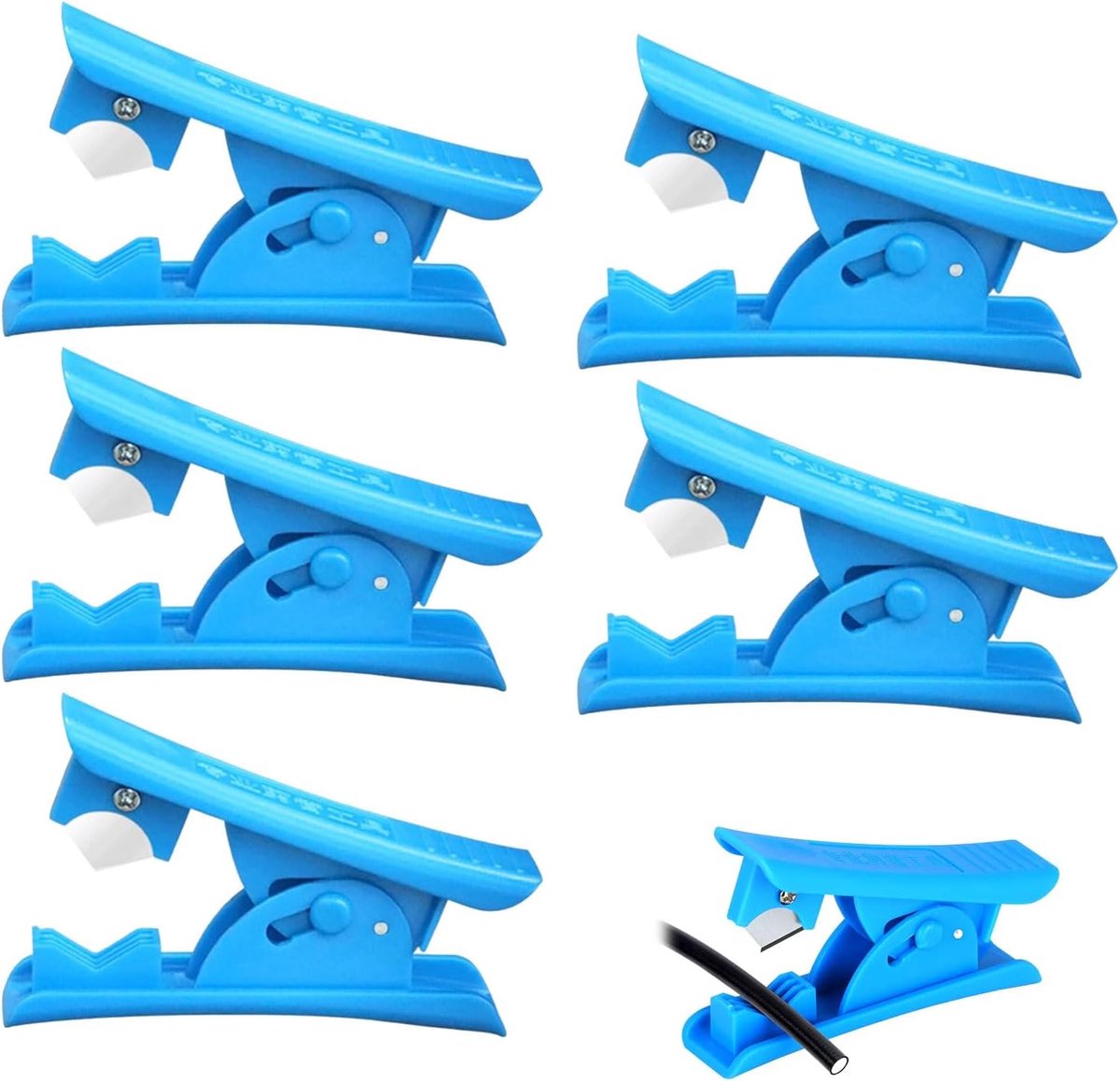 PVC buizensnijder set van 5 - nylon kunststof - 12 mm diameter - ideaal voor PU en PE leidingen - ShopVlot