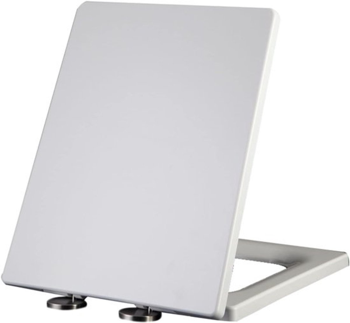 Rechthoekige wc-bril - vierkante toiletzitting - badkamerrenovatie - softclose en snelsluiting - 45 x 36.5 cm - wit