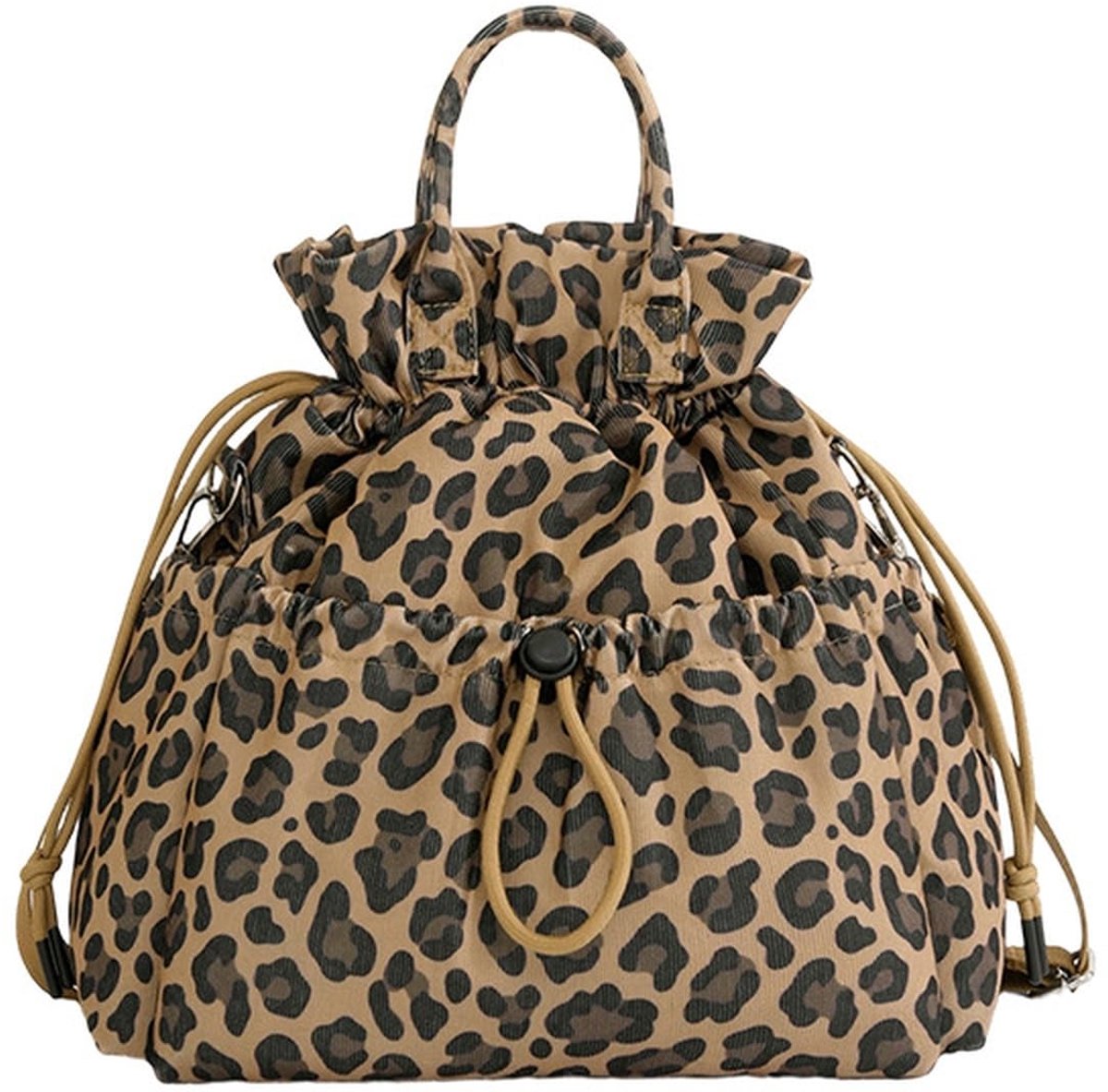 Sukizifa lunchtas dames Luipaard 32x13x25cm koeltas kleine met schouderriem trekkoord isolatietas lunchtas koelmand - ShopVlot