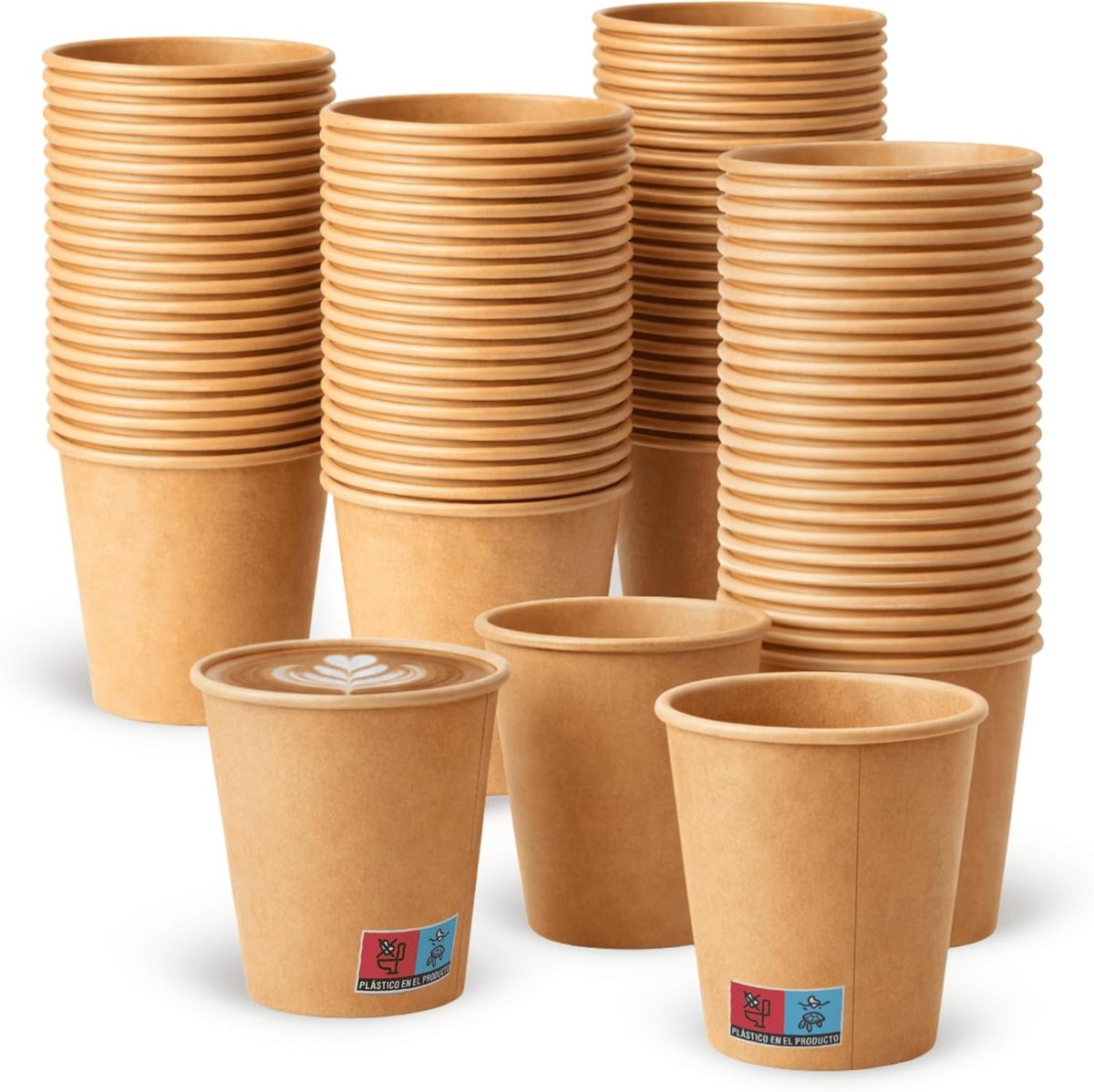 LAN&LAN - Disposable coffee cups made of kraft paper – higher grammage and heat resistance – ideal for coffee to take - ShopVlot