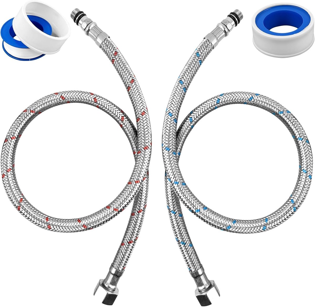 Flexibele slang 60 cm - RVS - G3/8'' x M10 - Voor aansluiting mengkraan - ShopVlot
