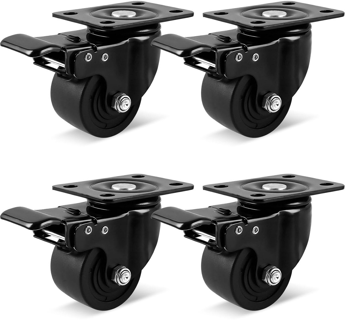 4 stuks zwenkwielen 65 mm - ShopVlot