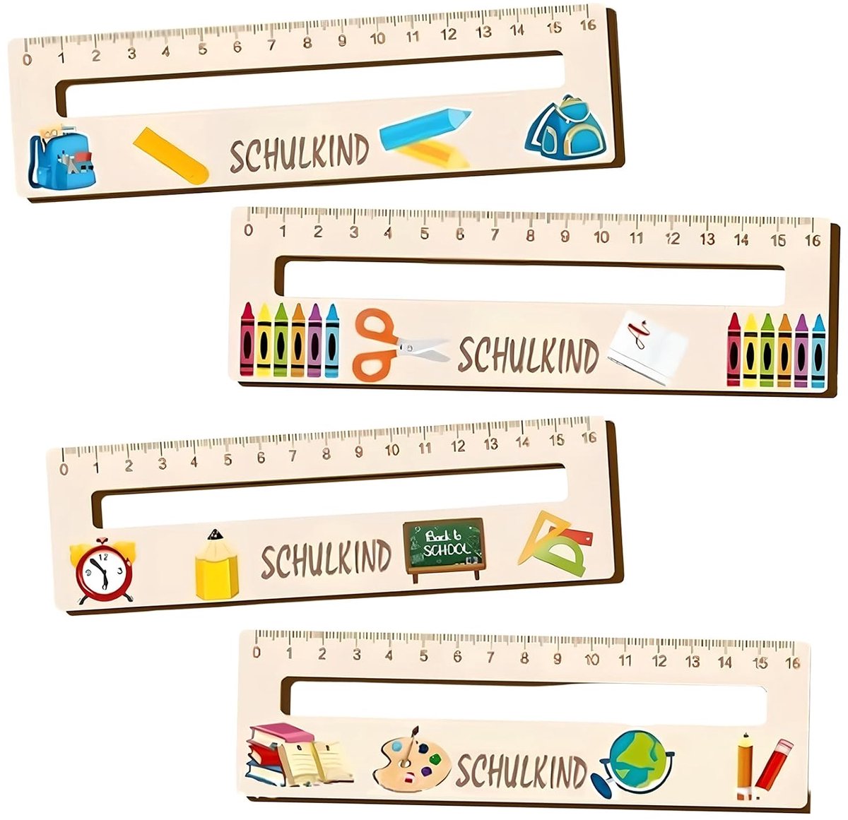 Reading Ruler Set, Dyslexia Aids, 4 Pcs Personalized Cute Wooden Reading Rulers for Kids Students, Portable Dyslexia - ShopVlot