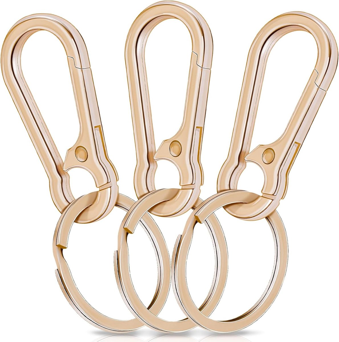 Carabiner haken 3 stuks - kleine metalen sleutelcarabiner - duurzaam en roestvrij - ideaal voor in je rugzak - ShopVlot