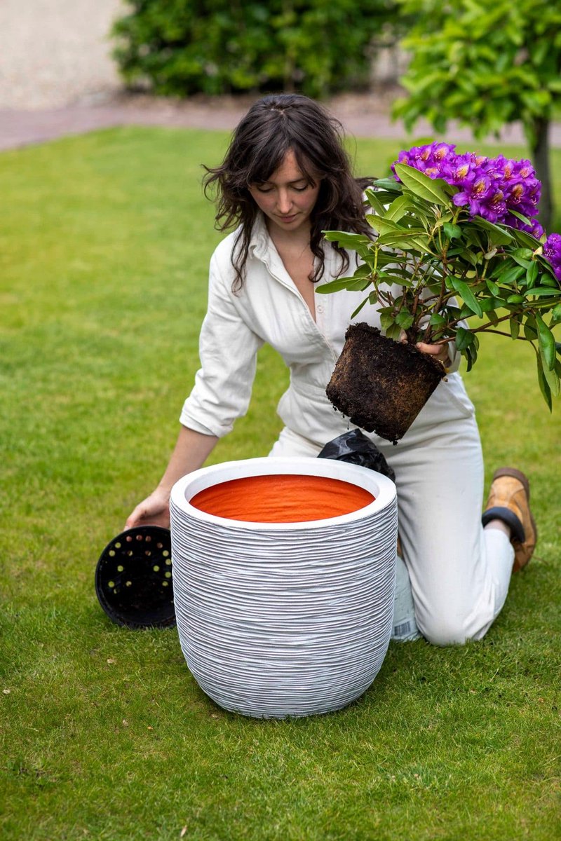 Capi Europe Bowl Flower Pot Rib NL - 35x34 - Pebble