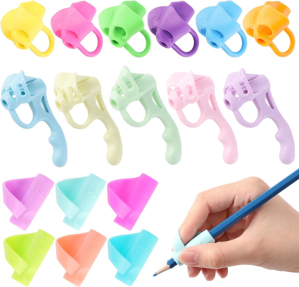 Penhouders Set 17 Stuks - Ergonomisch Design - Leer Juiste Schrijfhouding - Ideaal voor Kinderen - ShopVlot