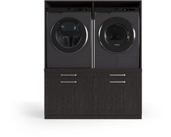 Wasophoogte® Wasmachine Kast Oslo - Wasmachine verhoger - Wasmachine ombouw - 700(D)*1330(B)*1580(H) mm - Zwart