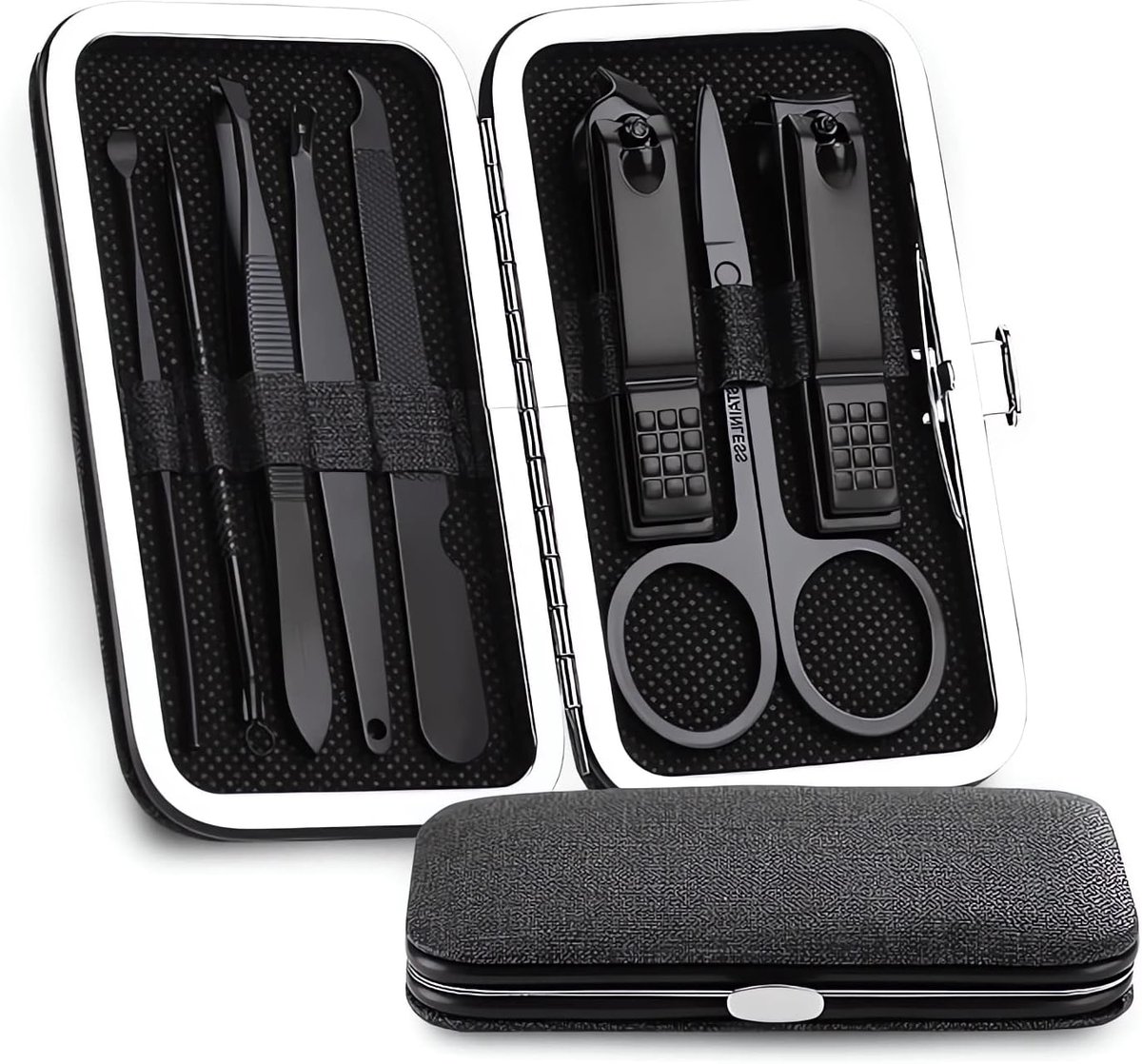 SnelShoppen - Klein Reis Manicure-Set voor Dames & Heren | Professionele Nagelverzorgingsset in Stof Etui | Perfect voor Voet- en Vingernagels | NIEUW