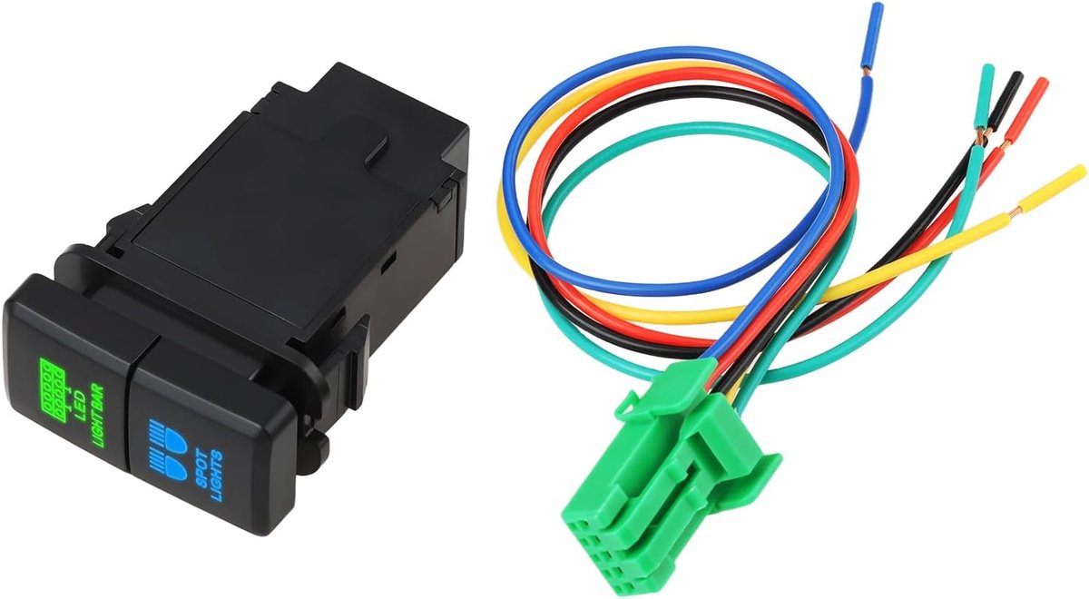 12V Dubbele Drukknopschakelaar van de vlek Lichte Lichte Bar Compatibel met Toyota Tacoma 4Runner Toendra - ShopVlot
