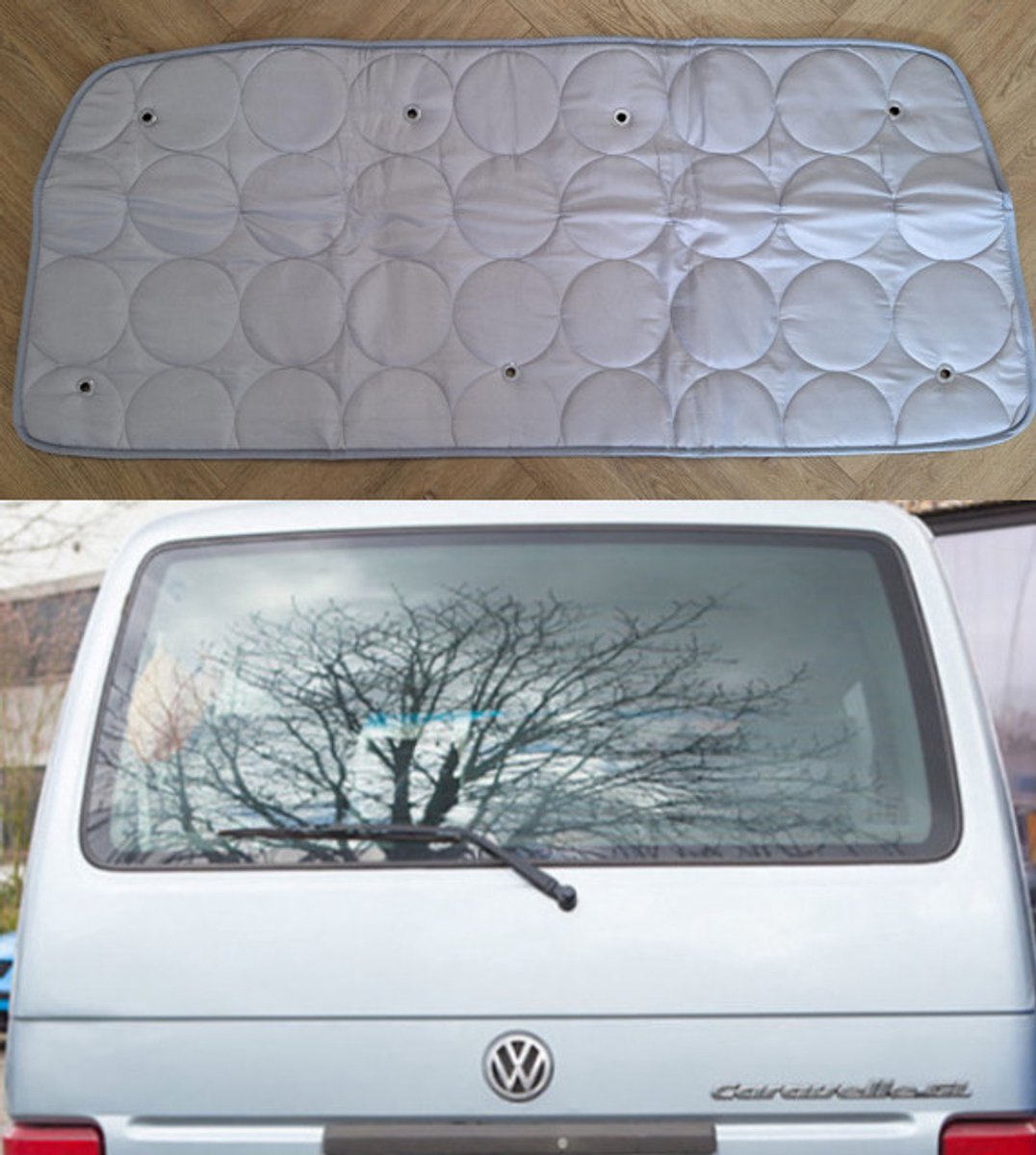 Raamisolatie Volkswagen T4 Achterklep – 1-Delige Thermomat – 9 Lagen – Grijs