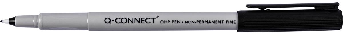 Q-CONNECT OHP marker, non permanent, fijn, zwart, Doos van 10 stuks