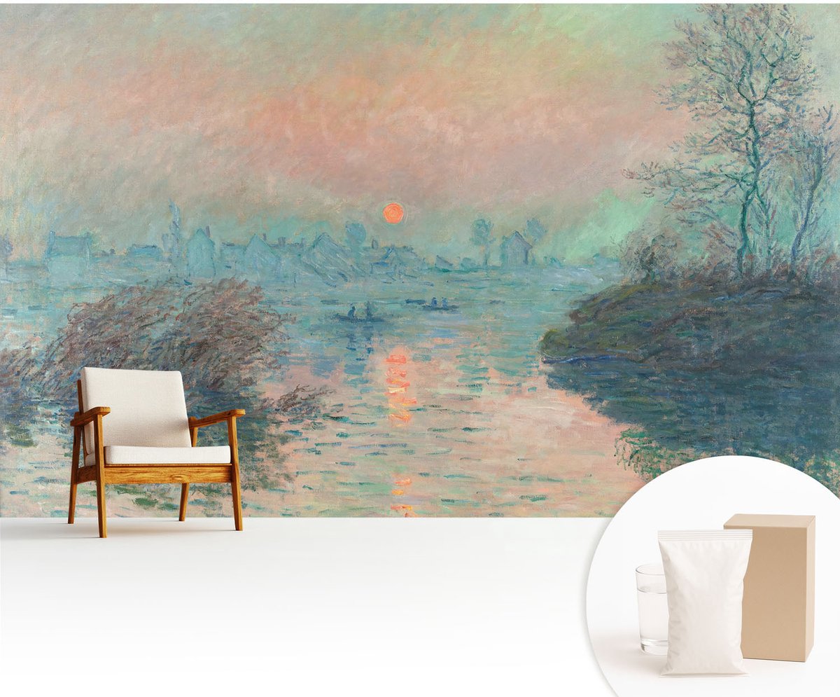 Wallfluent Fotobehang - Blauw Vliesbehang - 416x254 cm - Atmosferische Schemering Fotobehang Vlies - Hal behang Landschappen - Muurschildering - Woonkamer behang