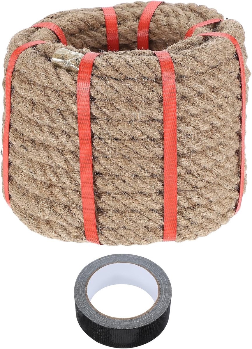 Dikke Jute Touw 2cm x 15m Gevlochten Natuurlijk Touw voor Handrail, Tuindecoratie en Boottoepassingen