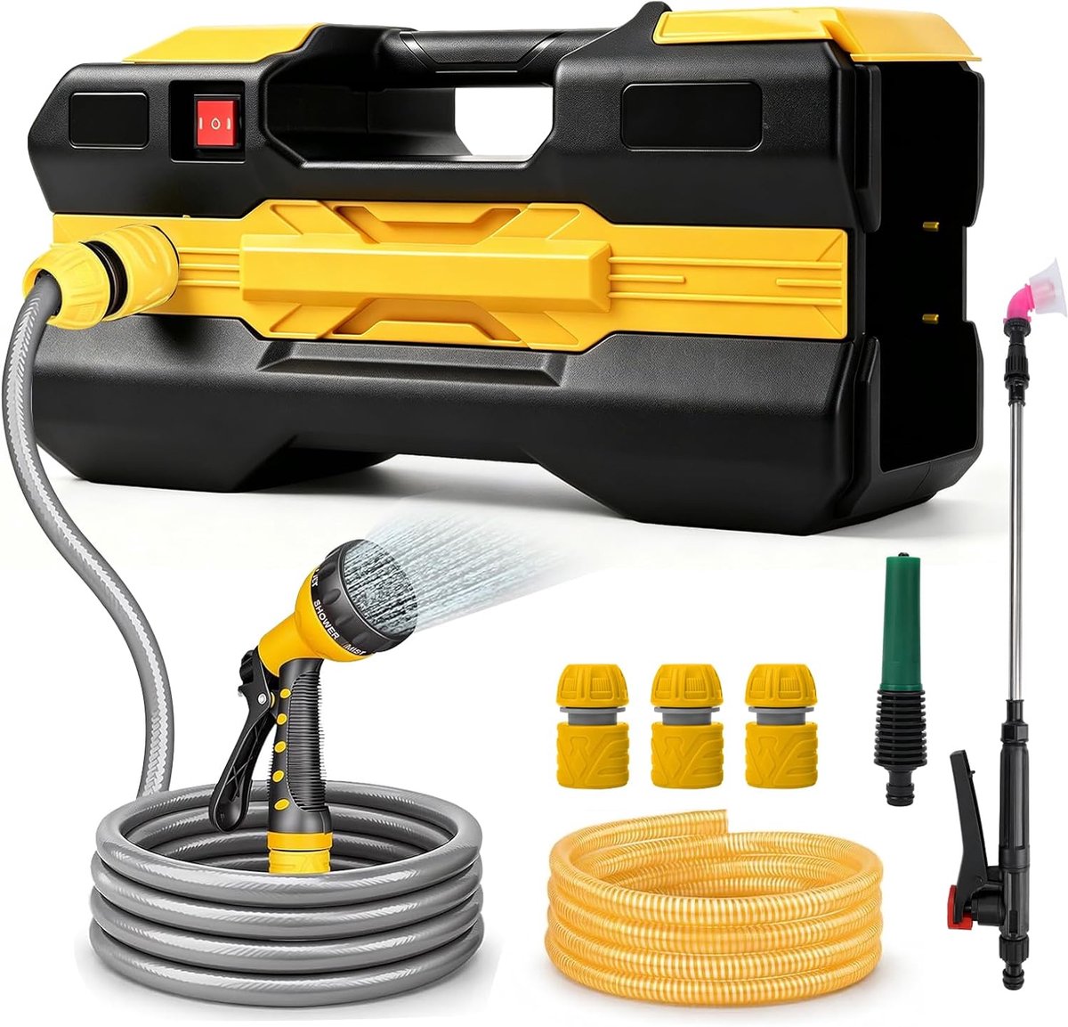 Waterpomp compatibel met DeWalt 20 V-batterij, elektrische tuinpomp, draadloze draagbare zelfaanzuigende pomp voor tuinzwembad, vuilwater, aquaria (alleen gereedschap, geen batterij)