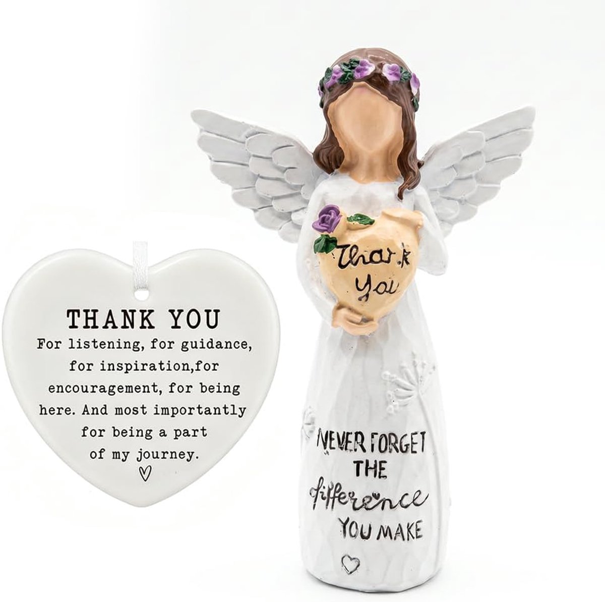 U Engel Beeldje Hart Ornament Set, Waardering Gift
