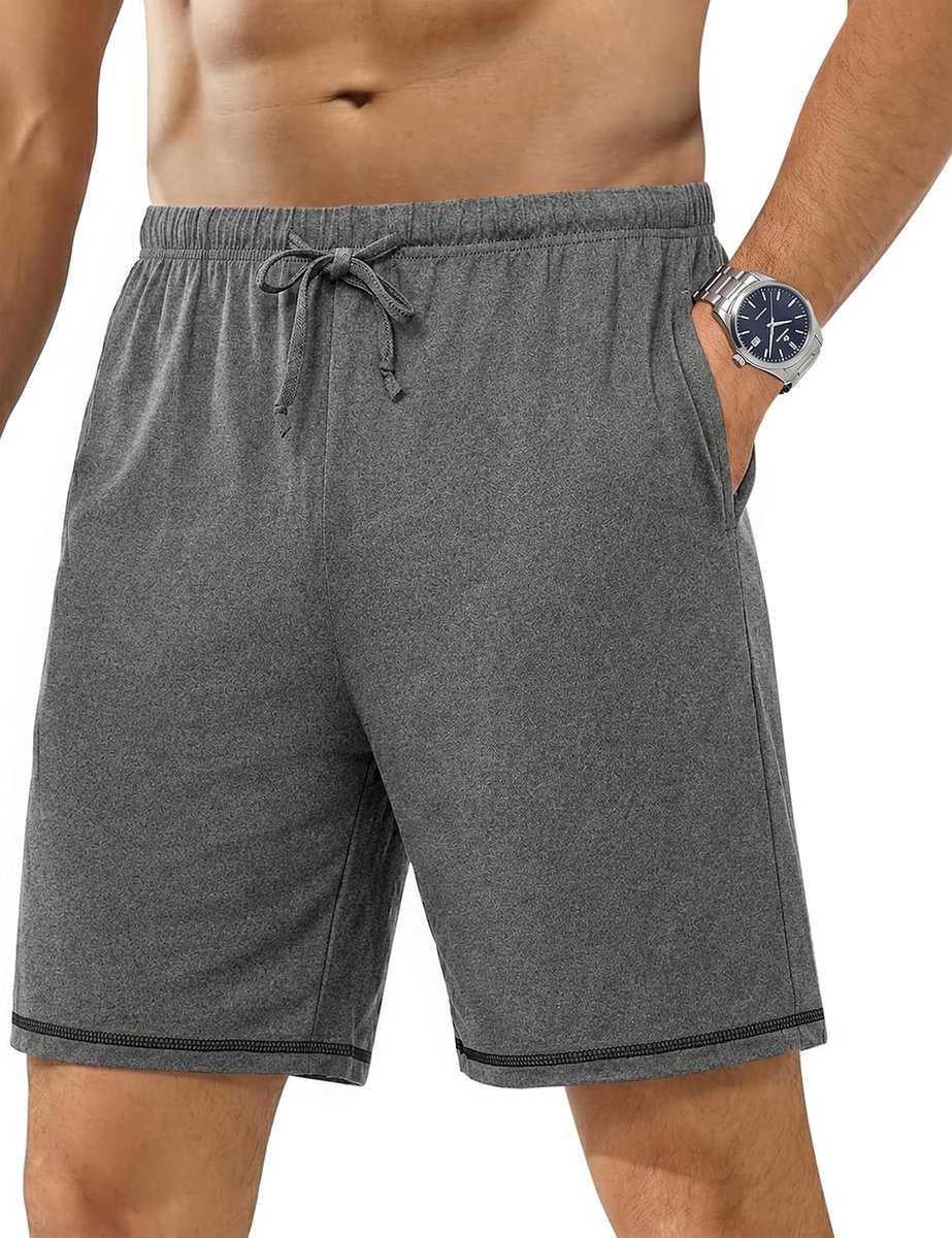 Slaapbroek voor heren, korte pyjamabroek voor jongens, korte slaapshorts, pyjamabroek, katoen, zomer, pyjamabroek