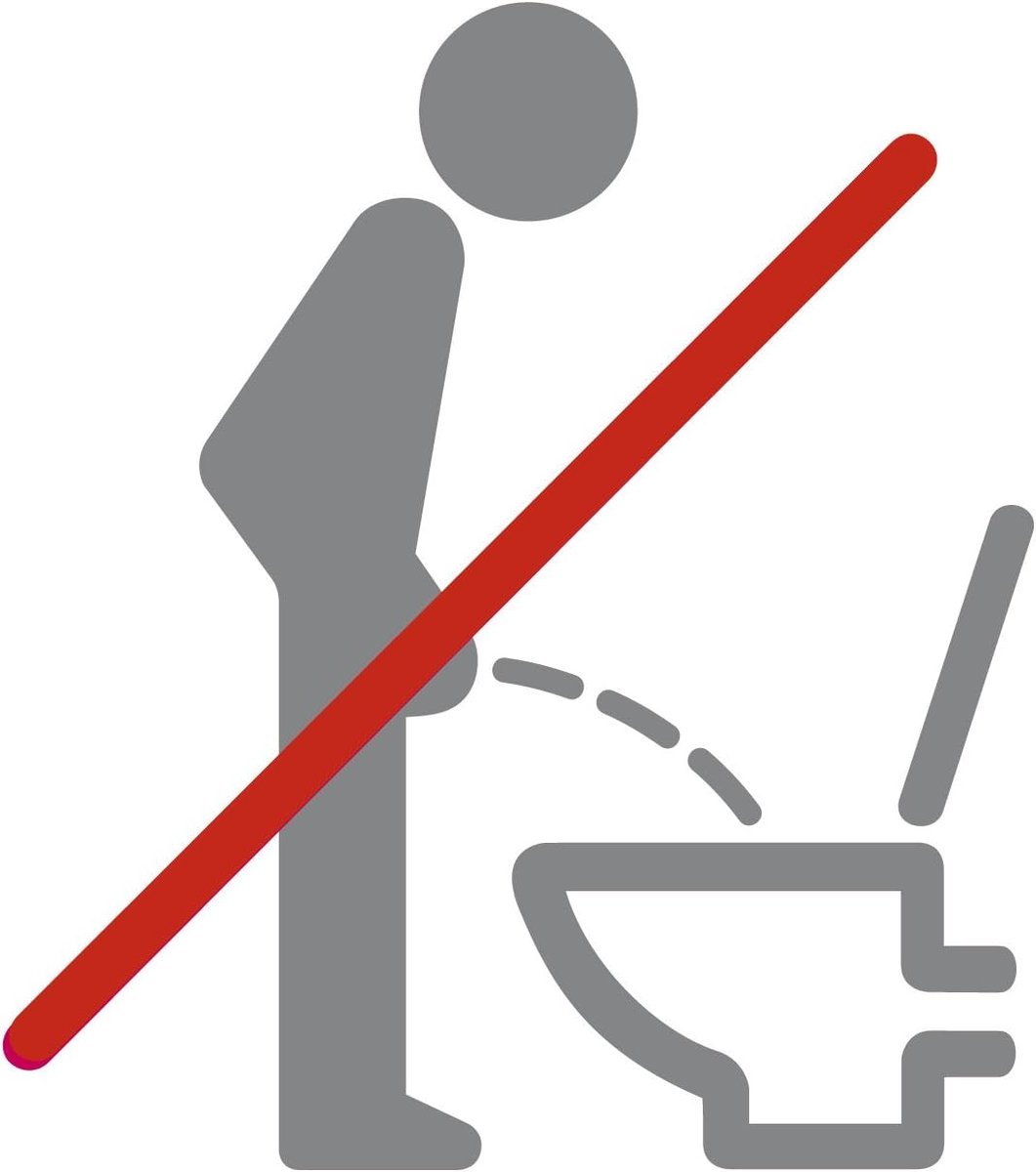 Muursticker wc-pictogram zittend plassen I donkergrijs (B x H) 11 x 12 cm I badkamer toilet sticker sticker muursticker G032