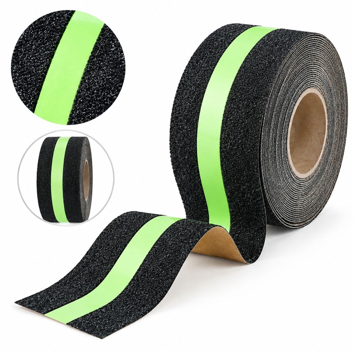 VHV - 1 rollen antislip plakband - Antislip griptape - 5 m x 5 cm - Trapband - Gloeiend in donker - Veiligheidstape voor trappen - voor trappen