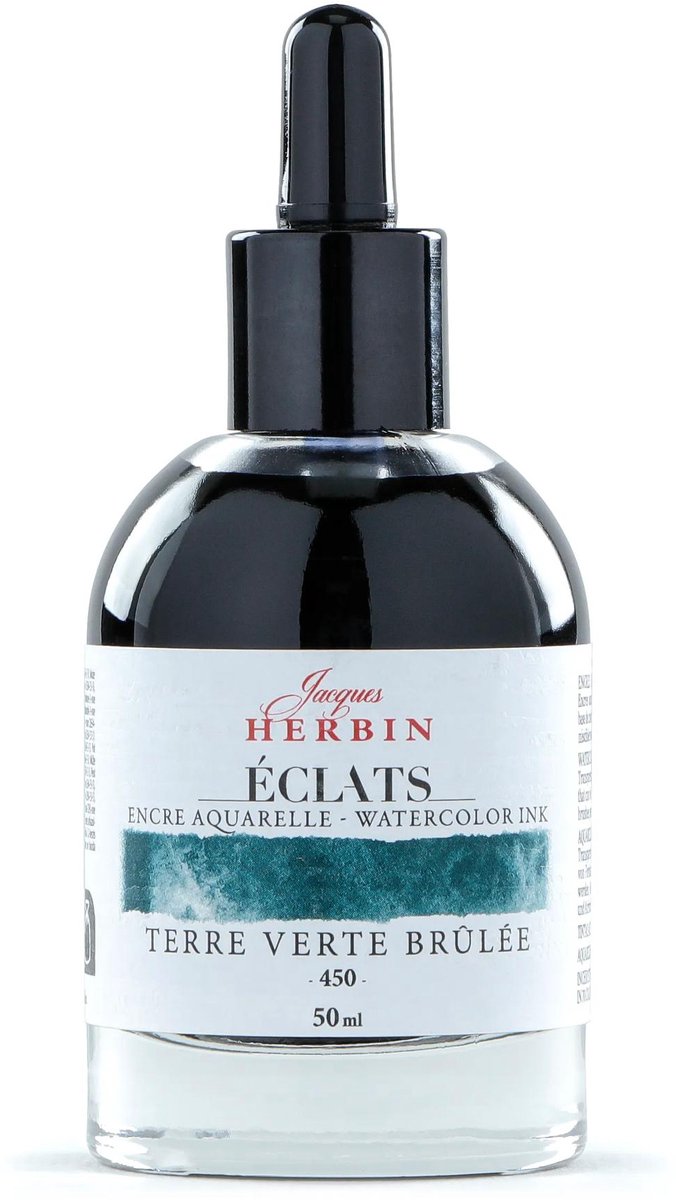 Jacques Herbin Éclats – Aquarel Inkt – Vloeibare Aquarelverf – Aarde Groen – 450 – 50 ml
