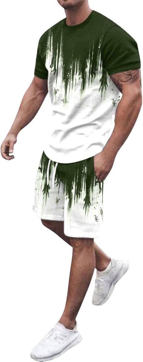 Trainingspak voor heren, 2-delig, boven- en onderkant, joggingpak, katoen, hoodie, sportbroek, warm, casual, hardlopen, outdoor, lente, herfst, A154