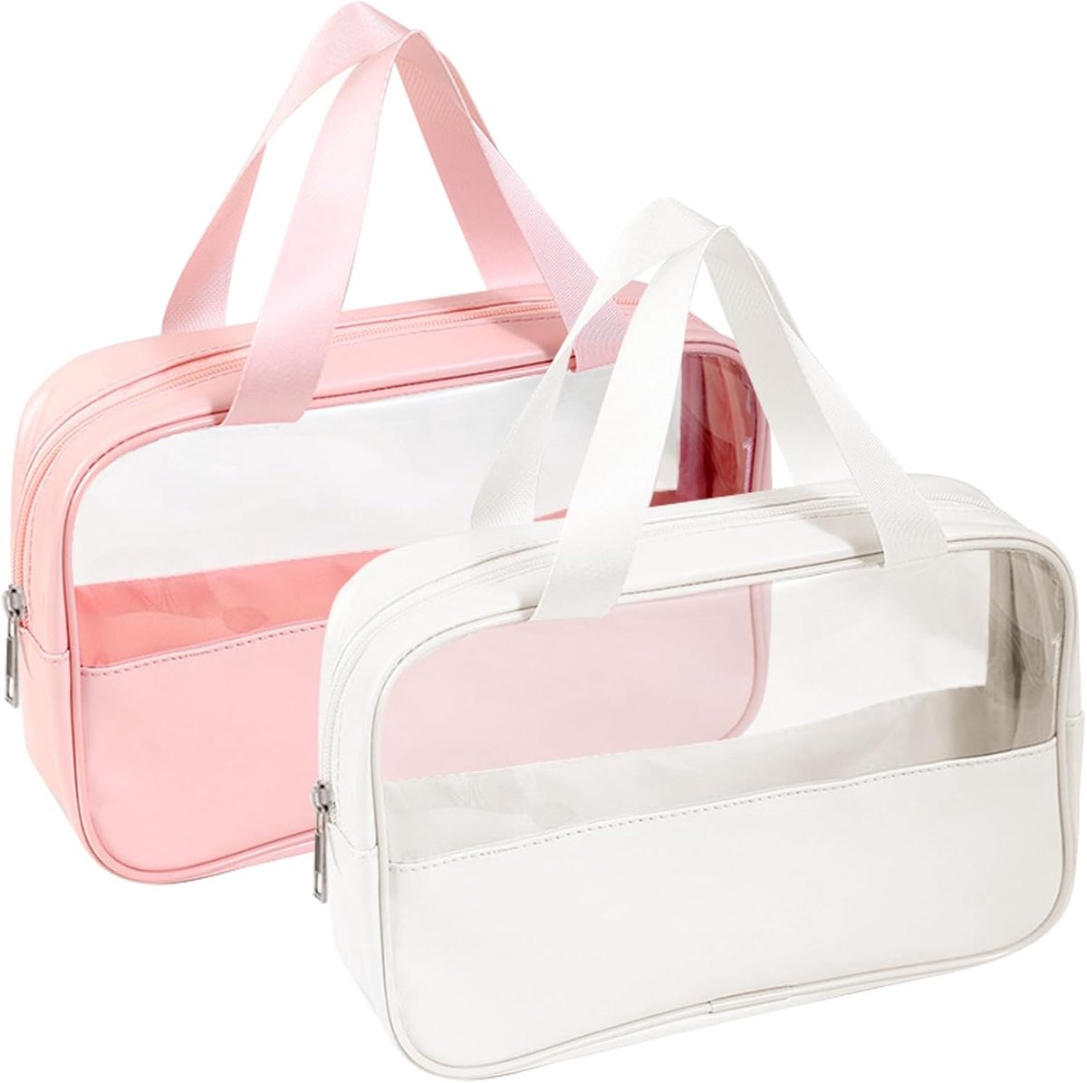 2 stuks doorzichtige toilettas, waterdichte reistas, hangende tas, transparant, waterdicht, voor cosmetica, reizen, onmisbaar