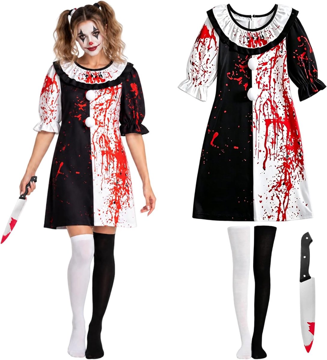 Clown kostuum, Halloween horror clown kostuum voor Halloween party carnaval verkleden maskerade