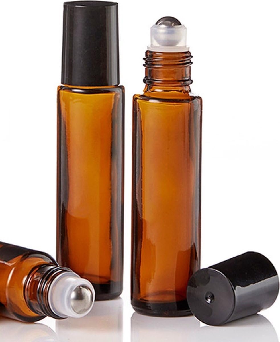 Rollerflesjes Glas 10ml Leeg, Bruin, 50 Stuks