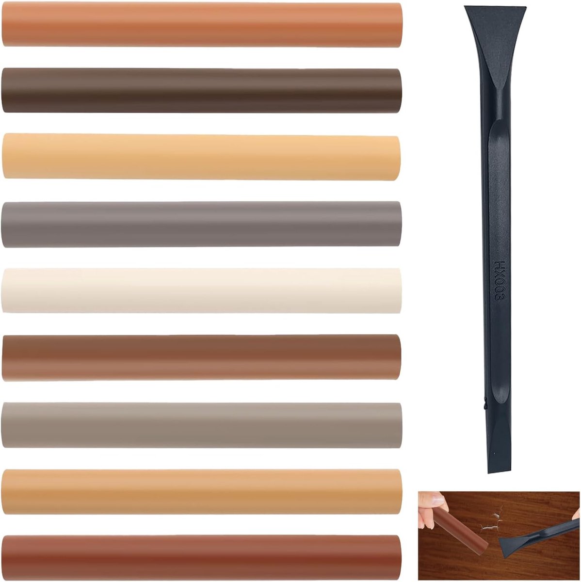 Waxsticks voor houtreparatie, 9 stuks