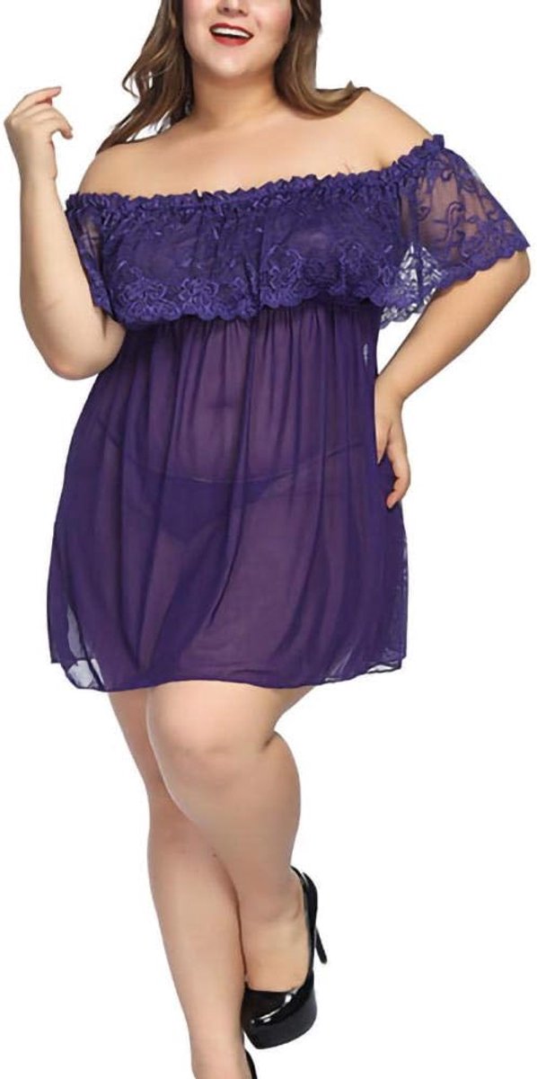 Lingerie Dameslingerie Vrouwen Sexy Lingerie Ondergoed String Verleiding Plus Size Kanten Beha Nachtkleding Sexy Erotische Dames Porno Set-purple_4XL