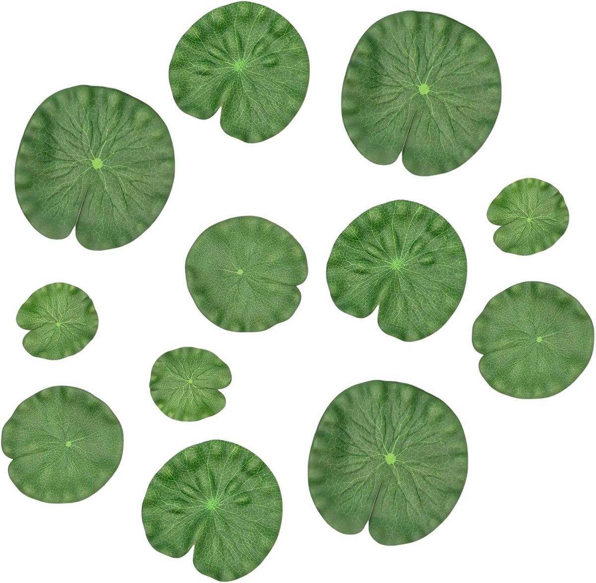 12 stuks kunstlotusbladeren, waterlelies, kunstbladeren, kunstmatige waterlelies, drijvende waterlelies, kunststof vijver, ornamenten, voor terras, vijver, zwembaddecoratie