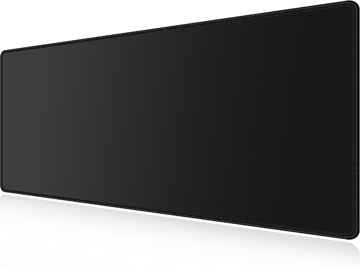 Zwarte extra grote muismat waterdicht 120x55x0,3cm, XXL gaming-muismat grote uitgebreide toetsenbordonderlegger voor thuis, kantoor (1200x550x3mm)