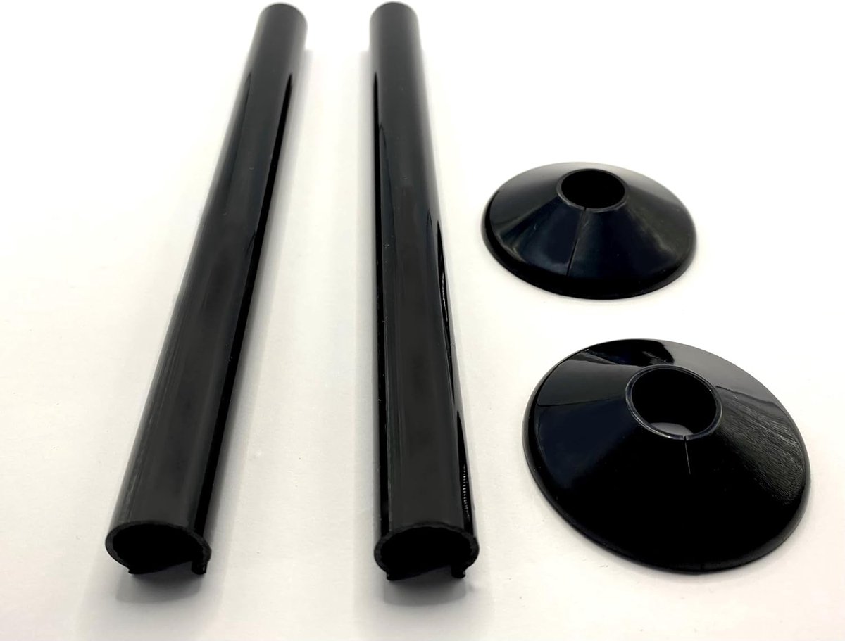 Pijpafdekking, 200 mm, Voor 15 mm Pijp, Zwart