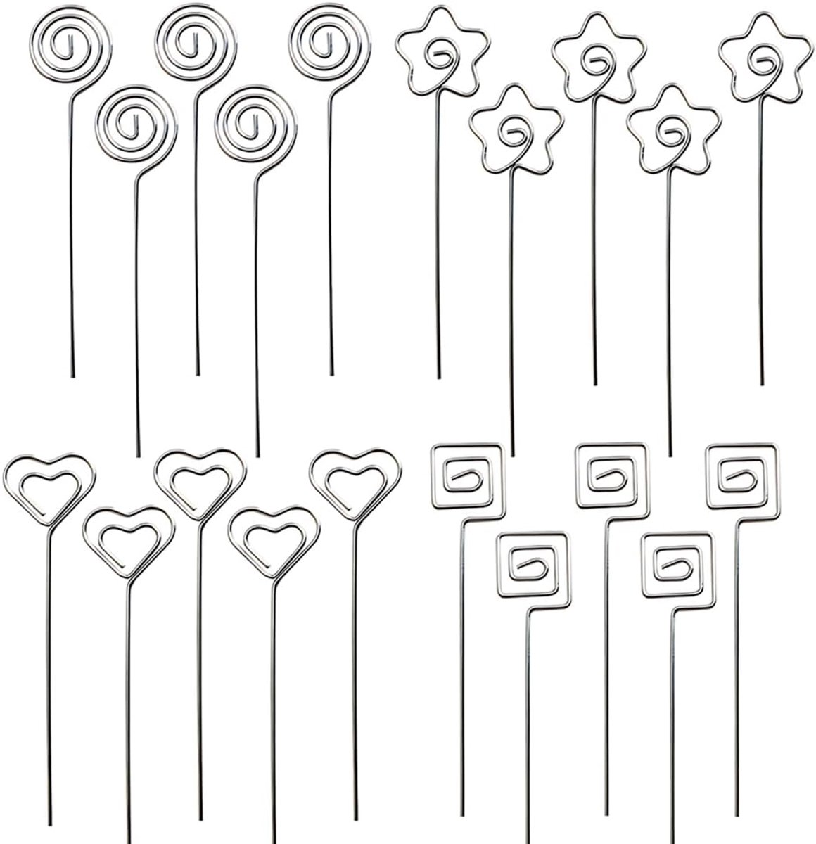 20 stuks memo-clips metalen fotolijst kaarthouder in hartvorm clip van metaal handwerk DIY voor bruiloft verjaardag decoratie taart