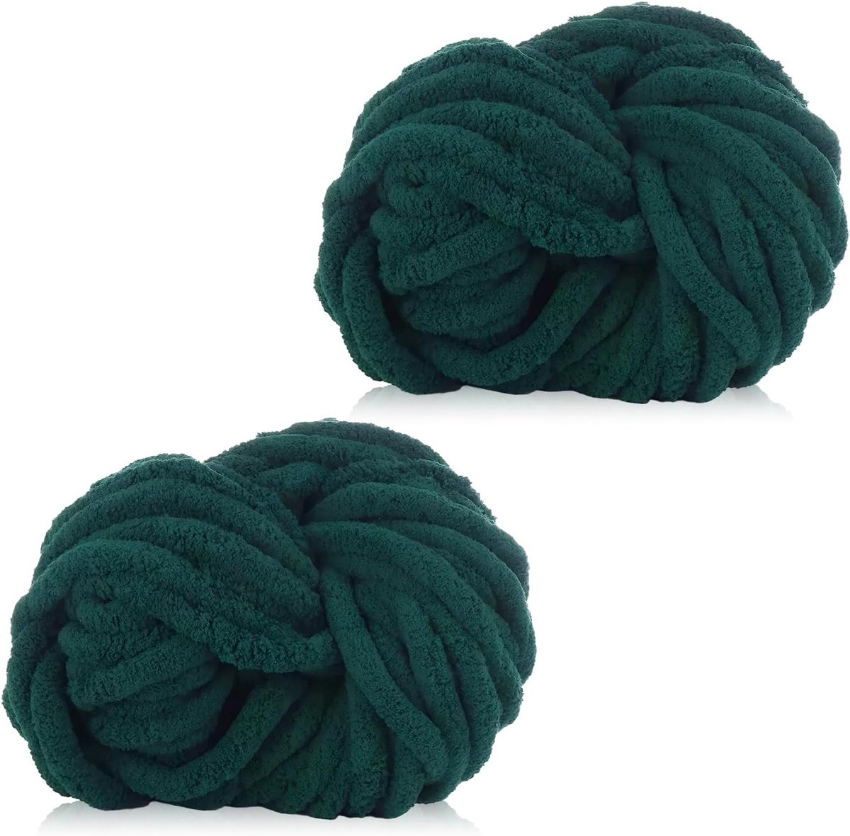 Wolblokken van 250g x 2 Voor Haken en Breien,Geschikt Voor Dekens,Kussens,Huisdiermanden,Tassen,Mutsen,Mutsen en Sjaals(Donkergroen)