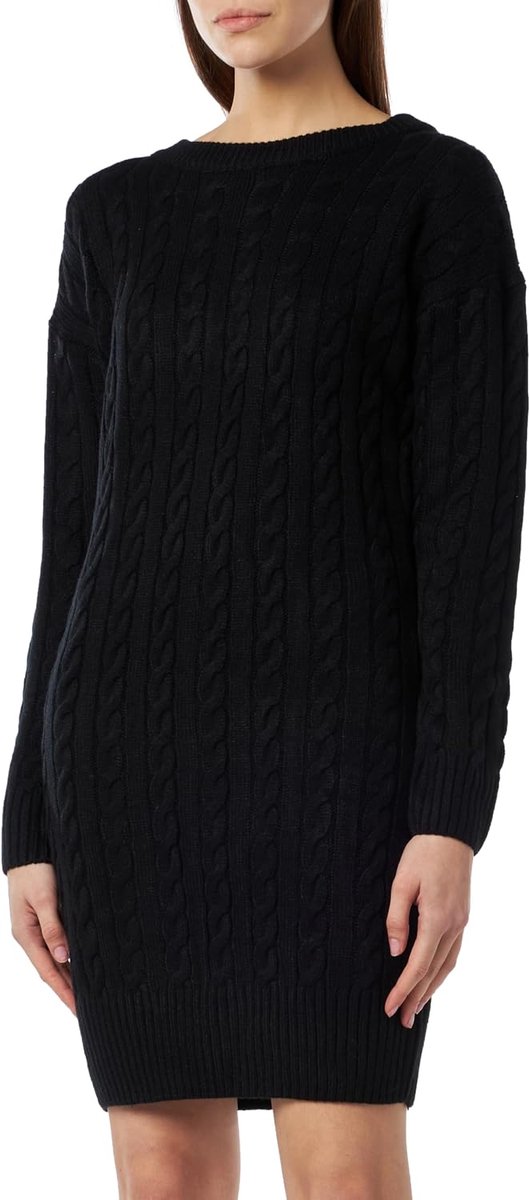 Hoona Gebreide damesjurk 12419381-HO03, zwart, XS/S, zwart, XS/S