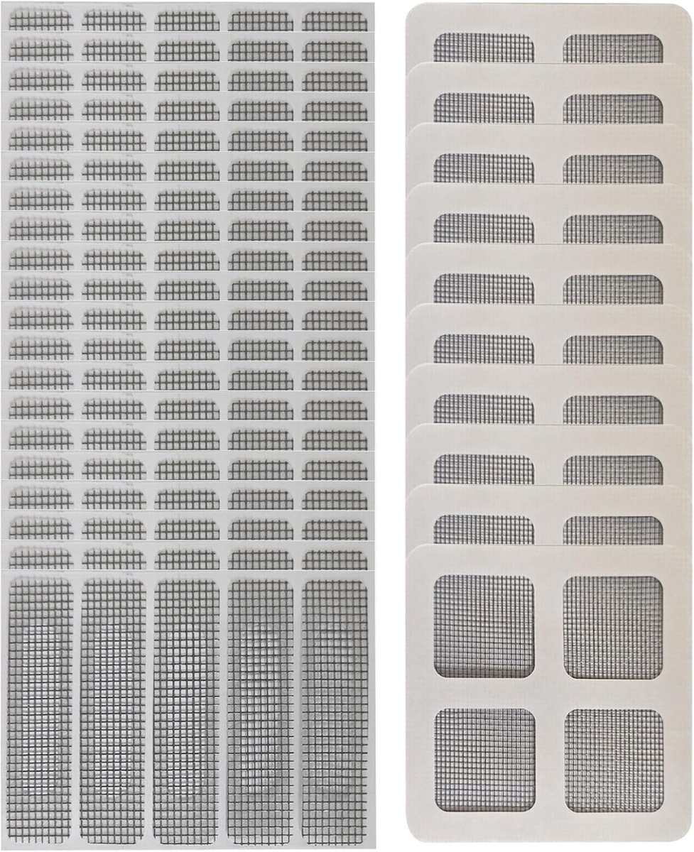 110 stuks vliegengaas reparatie kleefband set, Mosquito patch vliegengaas vlekken insectenbescherming reparatie klittenband zelfklevend voor vliegengaas raam deur, insectenbescherming raam, muggengaas